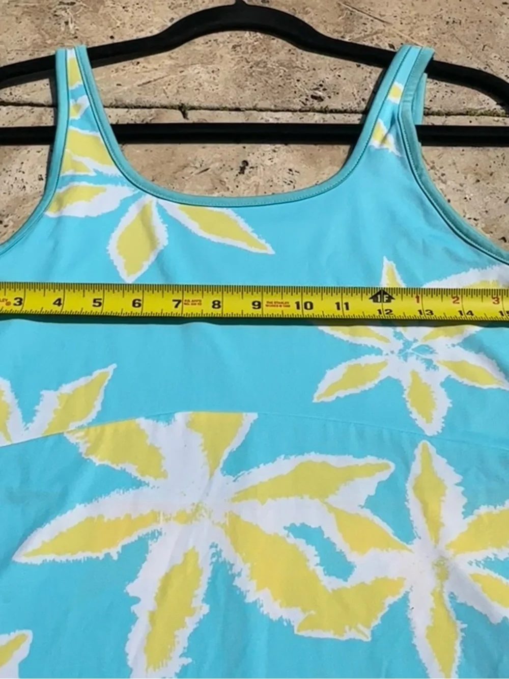 Columbia PFG Sleeveless Large Print Floral Aqua Yellow & White Dress - Size MED - Picture 3 of 9